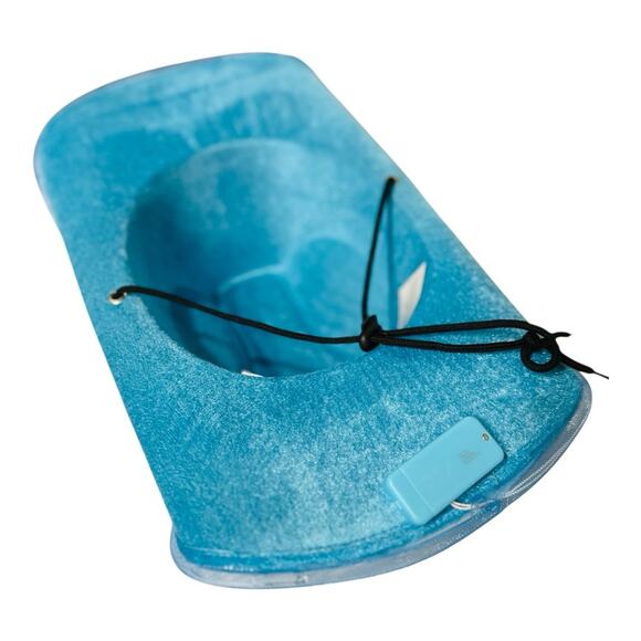 Blue Turquoise Light Up LED Flashing Cowboy Hat with Sequins - Picture 2 of 3